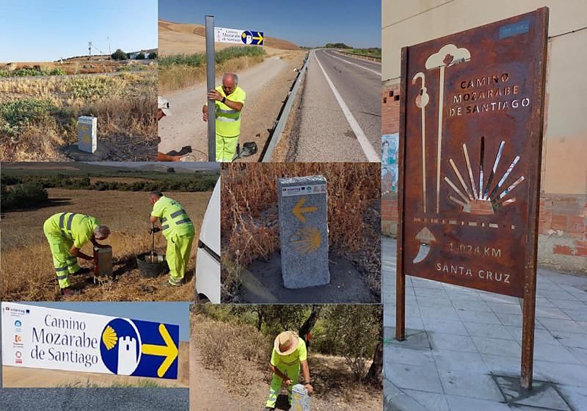 Imágenes de labores de adecentamiento del Camino Mozárabe de Santiago en Córdoba
