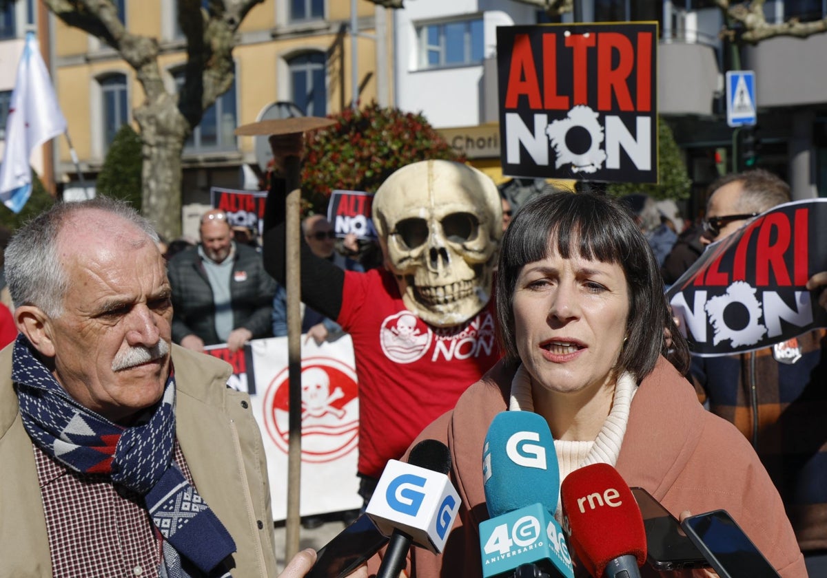 La portavoz nacional del BNG, Ana Pontón, en una de las manifestaciones en contra de Altri