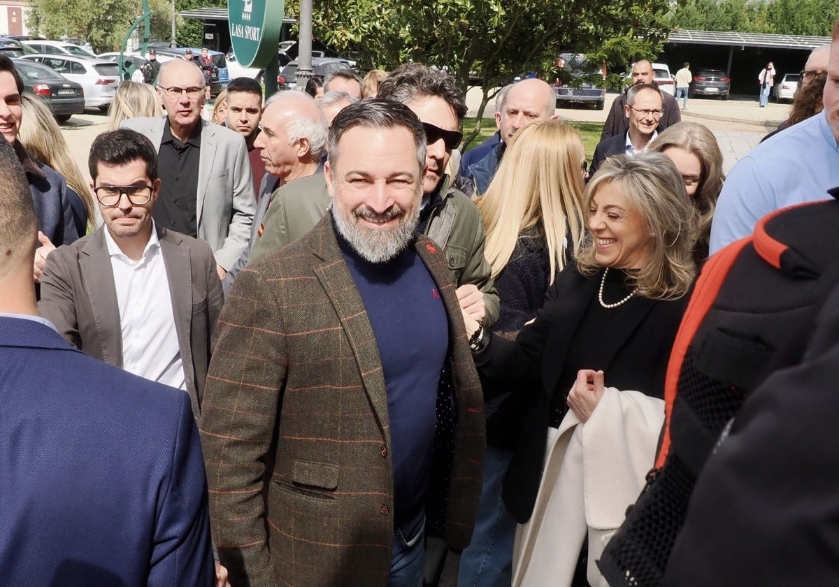 El líder de Vox, Santiago Abascal, este domingo en Valladolid