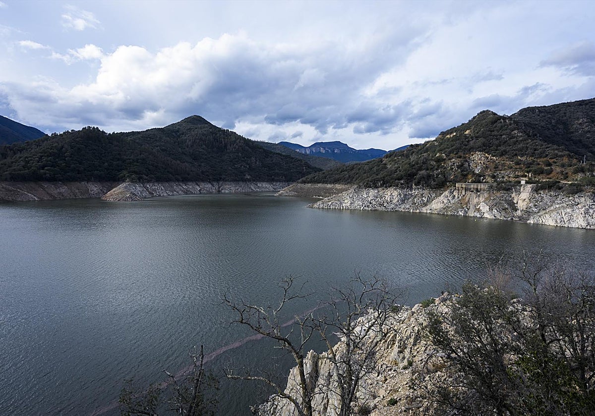 Aspecto del pantano de Susqueda, esta semana