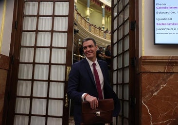 El presidente del Gobierno, Pedro Sánchez, este miércoles en la sesión de control al Ejecutivo en el Congreso