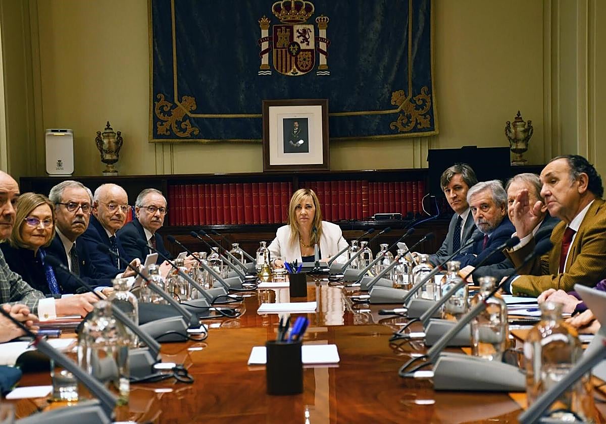La presidenta del CGPJ, Isabel Perelló, durante un pleno del Consejo General del Poder Judicial