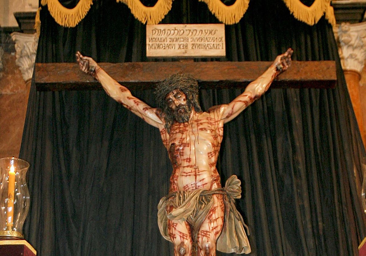 El Santo Cristo de la Universidad, el 13 de marzo de 2010, en la iglesia de San Pedro de Alcántara