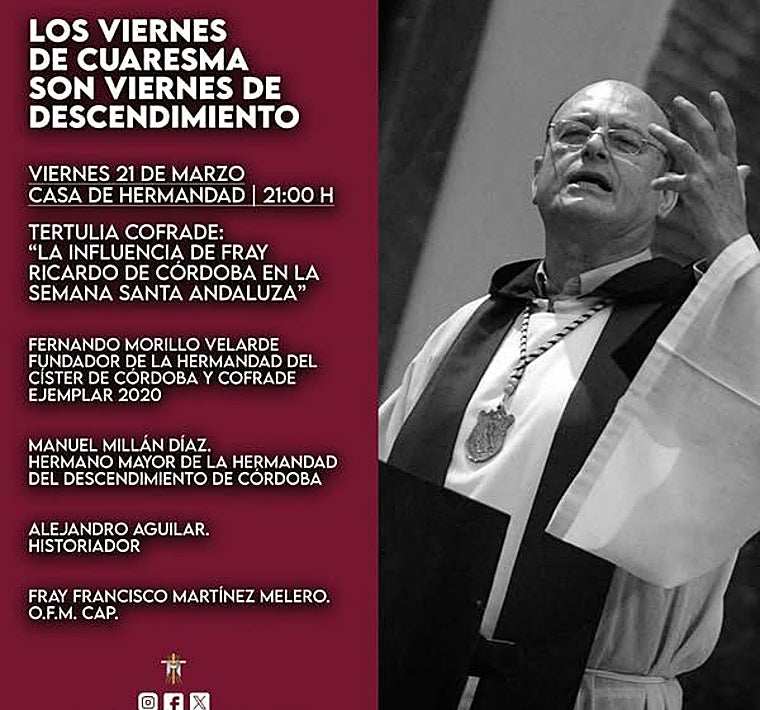 Cartel de la tertulia cofrade este viernes