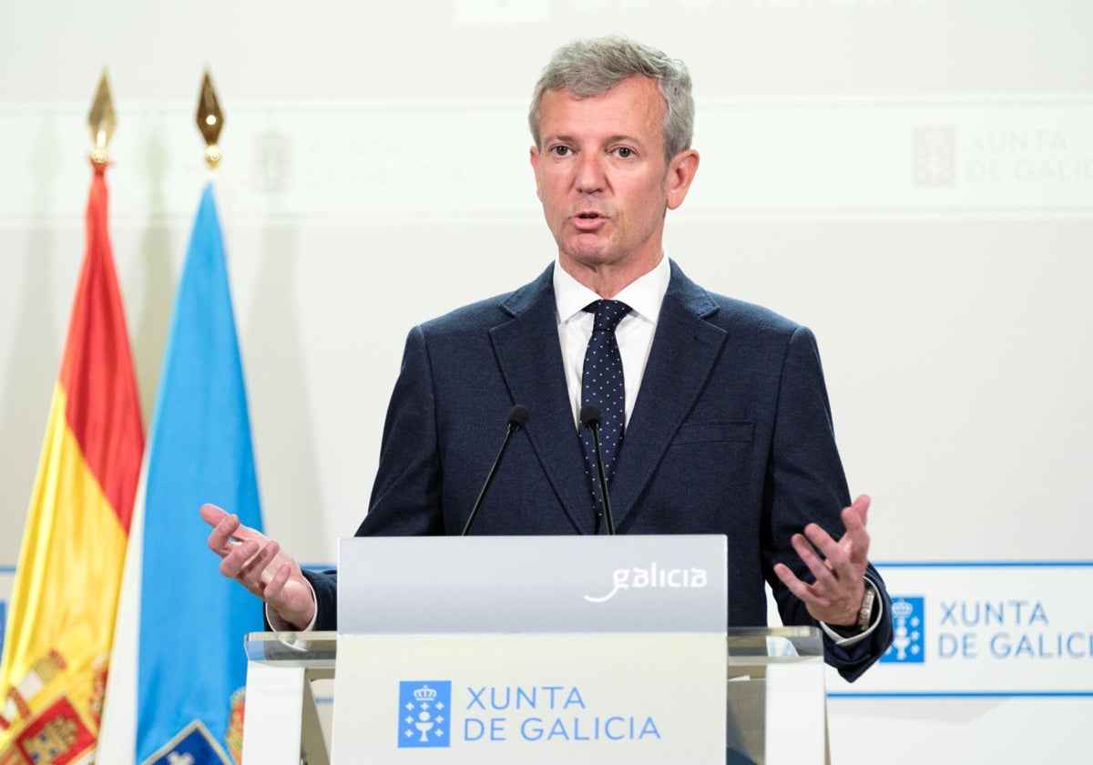 El presidente en la rueda de prensa posterior al Consello