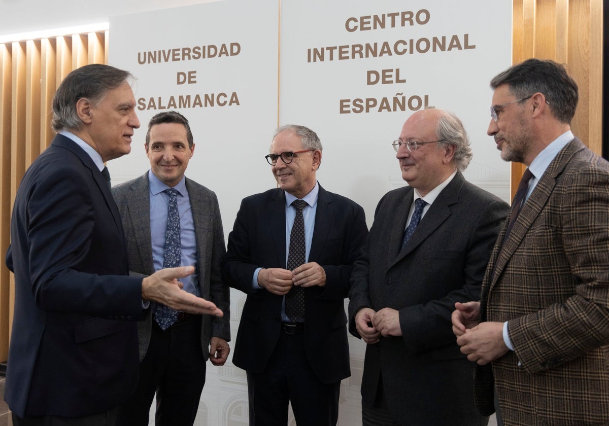 El rector de la Universidad de Salamanca, Juan Manuel Corchado, en la presentación del nuevo plan estratégico de la institución académica