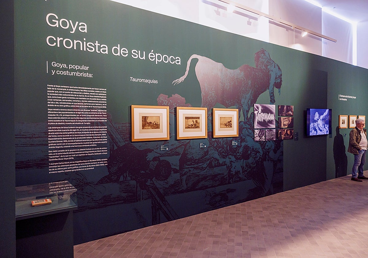 Vista de la exposición 'Goya. Grabado en la retina. La influencia de los grabados de Goya en el cine y en el audiovisual', en Zaragoza