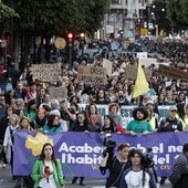 Una manifestación por la vivienda en Valencia exige limitar alquileres y la «expansión» turística