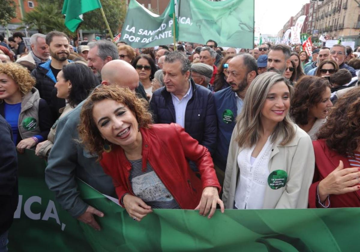 Montero, durante la manifestación de este sábado