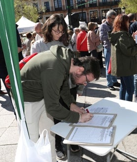 Imagen secundaria 2 - Numerosas personas se han acercado hasta la plaza de Zocodover para mostrar su apoyo y defender una sanidad pública y de calidad. También han participado de la recogida de firmas