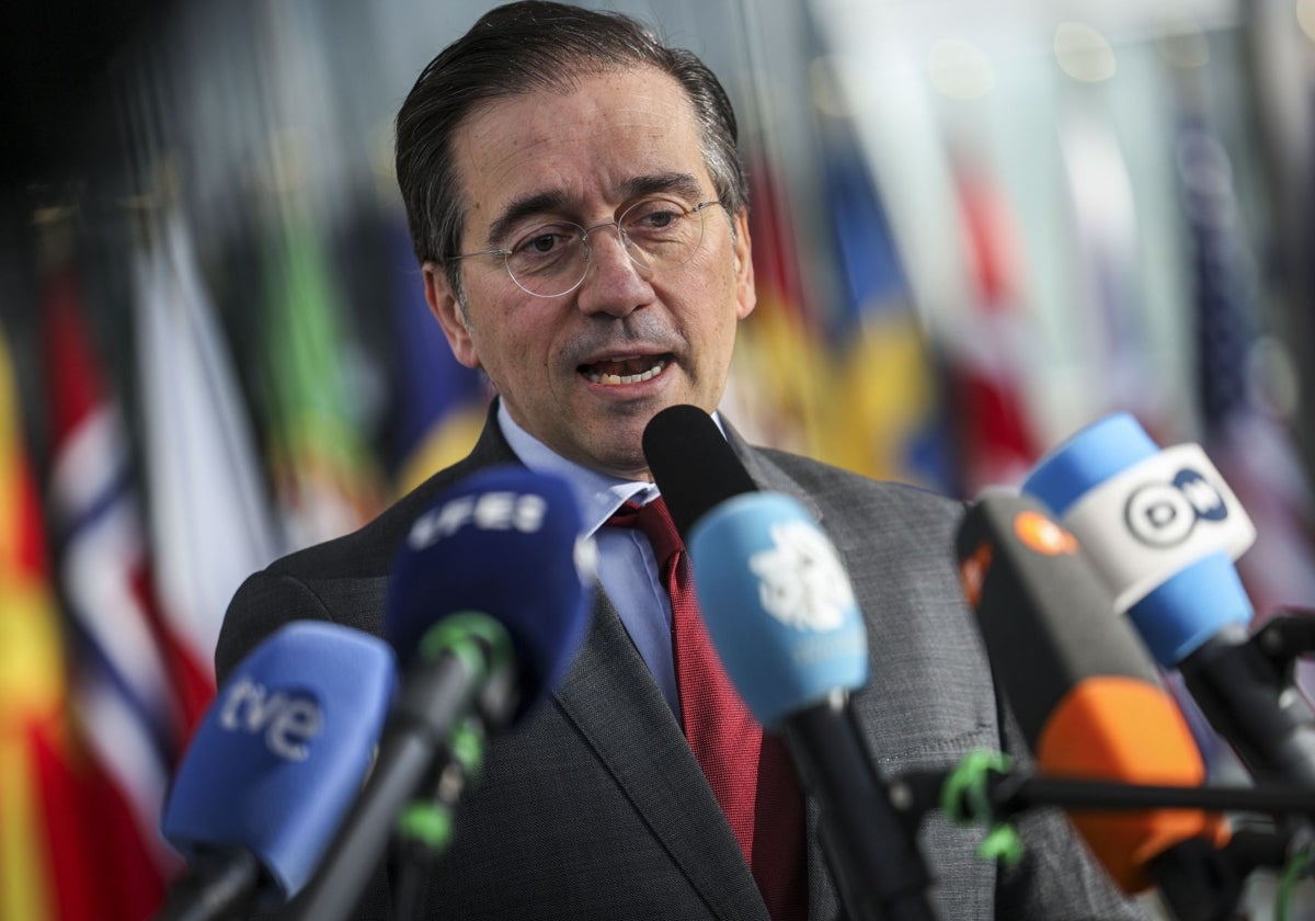 El ministro de Asuntos Exteriores, José Manuel Albares, la semana pasada, en Bruselas