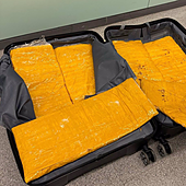 Detenidos dos residentes en Tenerife con 10,3 kilos de heroína de gran pureza en el doble fondo de una maleta