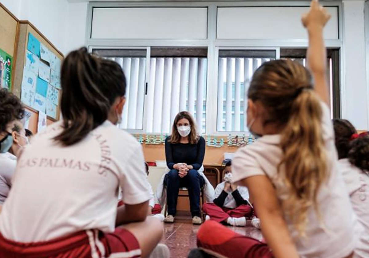 Un aula en Canarias en foto de archivo