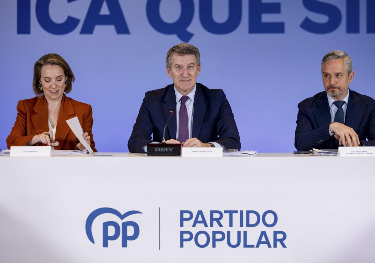 Feijóo y Juan Bravo, este lunes en Génova