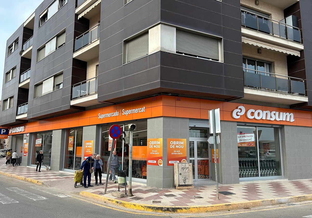 Imagen de uno de los dos supermercados que reabre Consum en zonas afectadas por la dana de Valencia