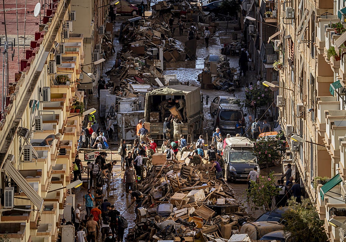 Imagen tomada en Paiporta (Valencia) días después de la catastrófica dana