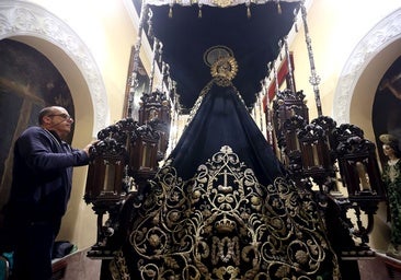 Los faroles de cola del palio de la Nazarena, una realidad en color caoba y apliques de plata