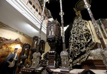 Los nuevos faroles de cola del palio de la Nazarena, en imágenes