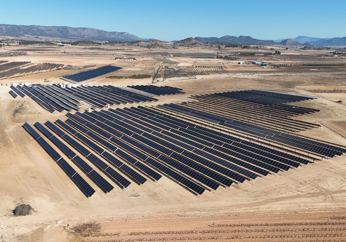 Imagen de la planta solar de 5 MW en Pinoso