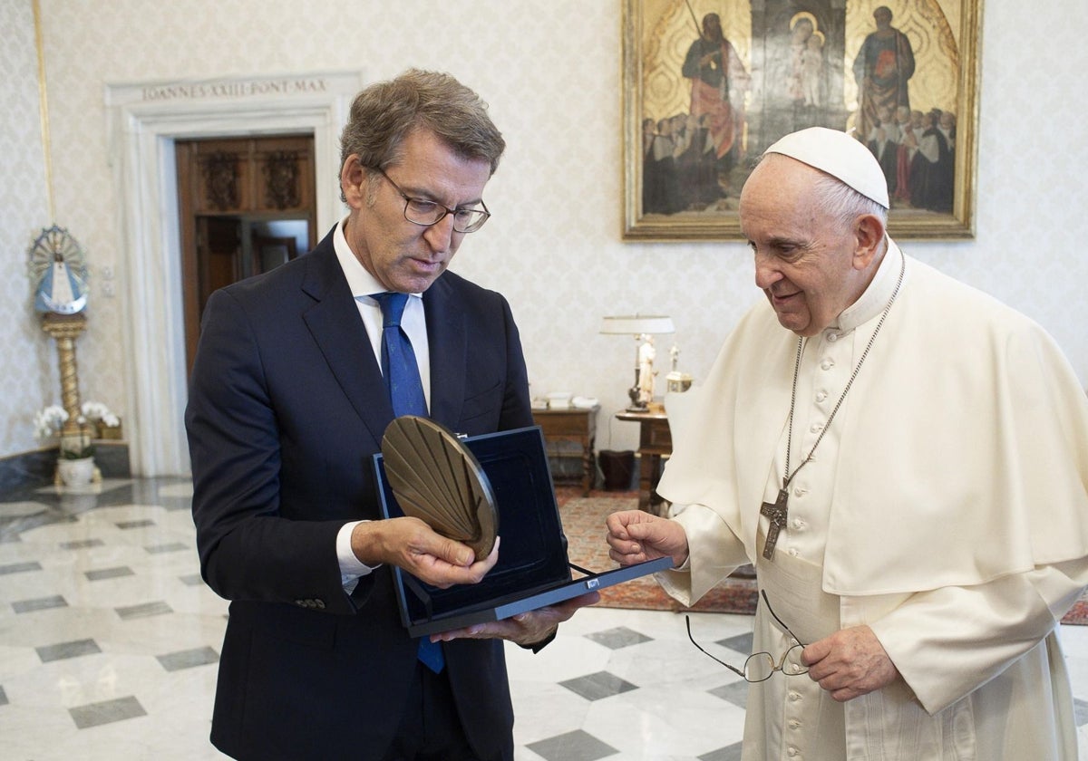 Alberto Nuñez Feijóo, durante su visita a el Vaticano en 2021