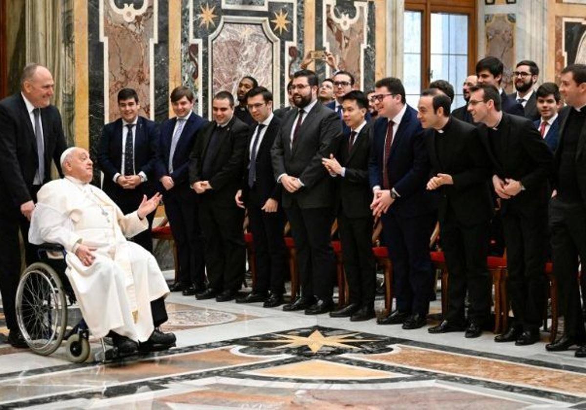 El Papa con seminaristas cordobeses el pasado mes de enero