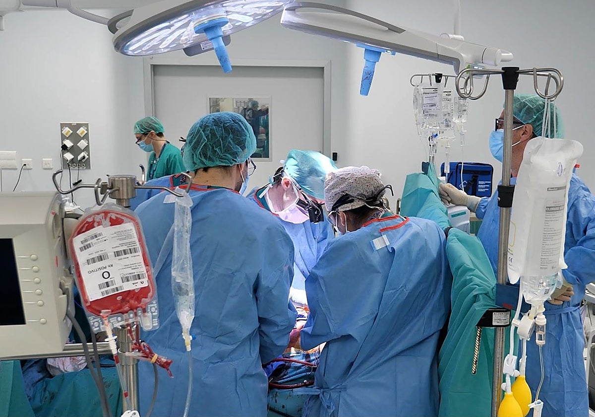 El equipo de Cirugía Cardiaca del Hospital 12 de Octubre, durante una intervención