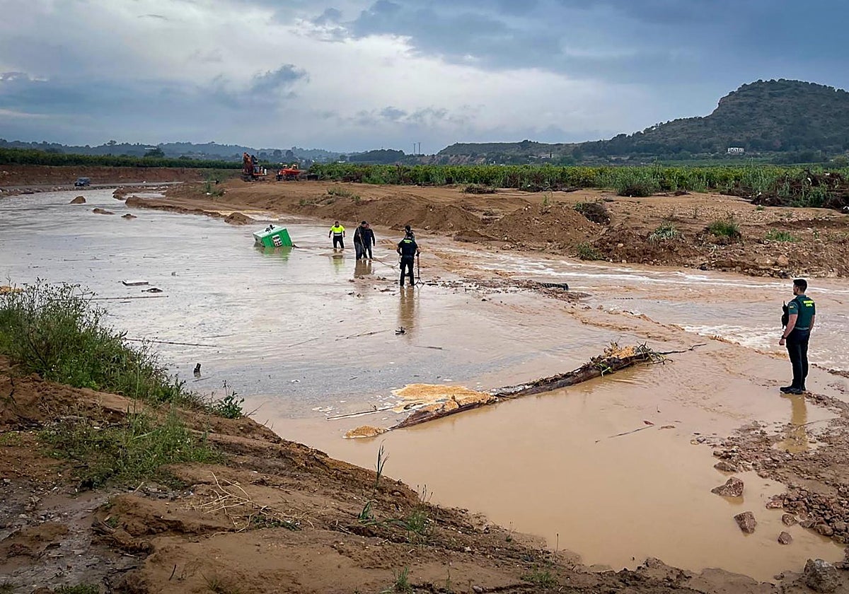 Imagen del barranco en Torrent tras las lluvias