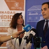 El consejero de Justicia, José Antonio Nieto y la alcaldesa de Palma, Matilde Esteo en ruda de prensa este sábado