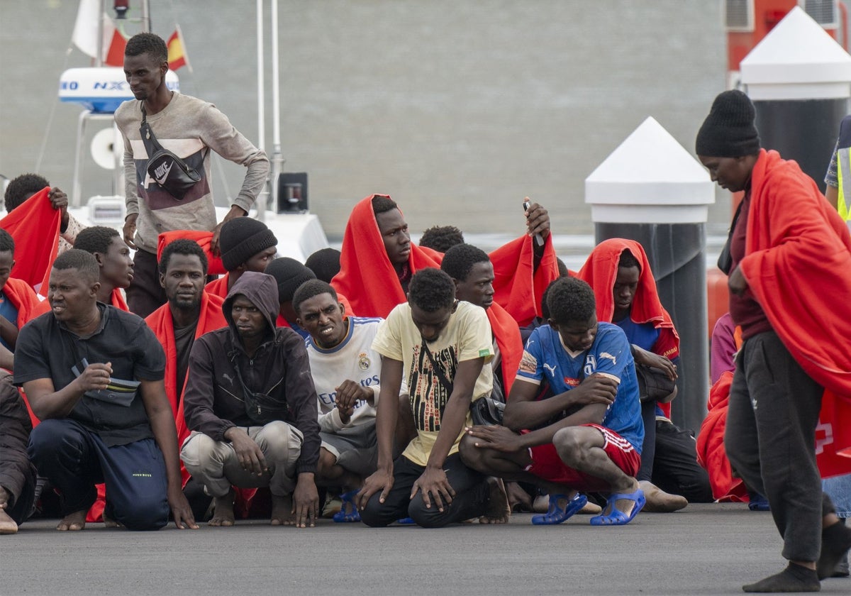 Inmigrantes llegados a las costas de Canarias