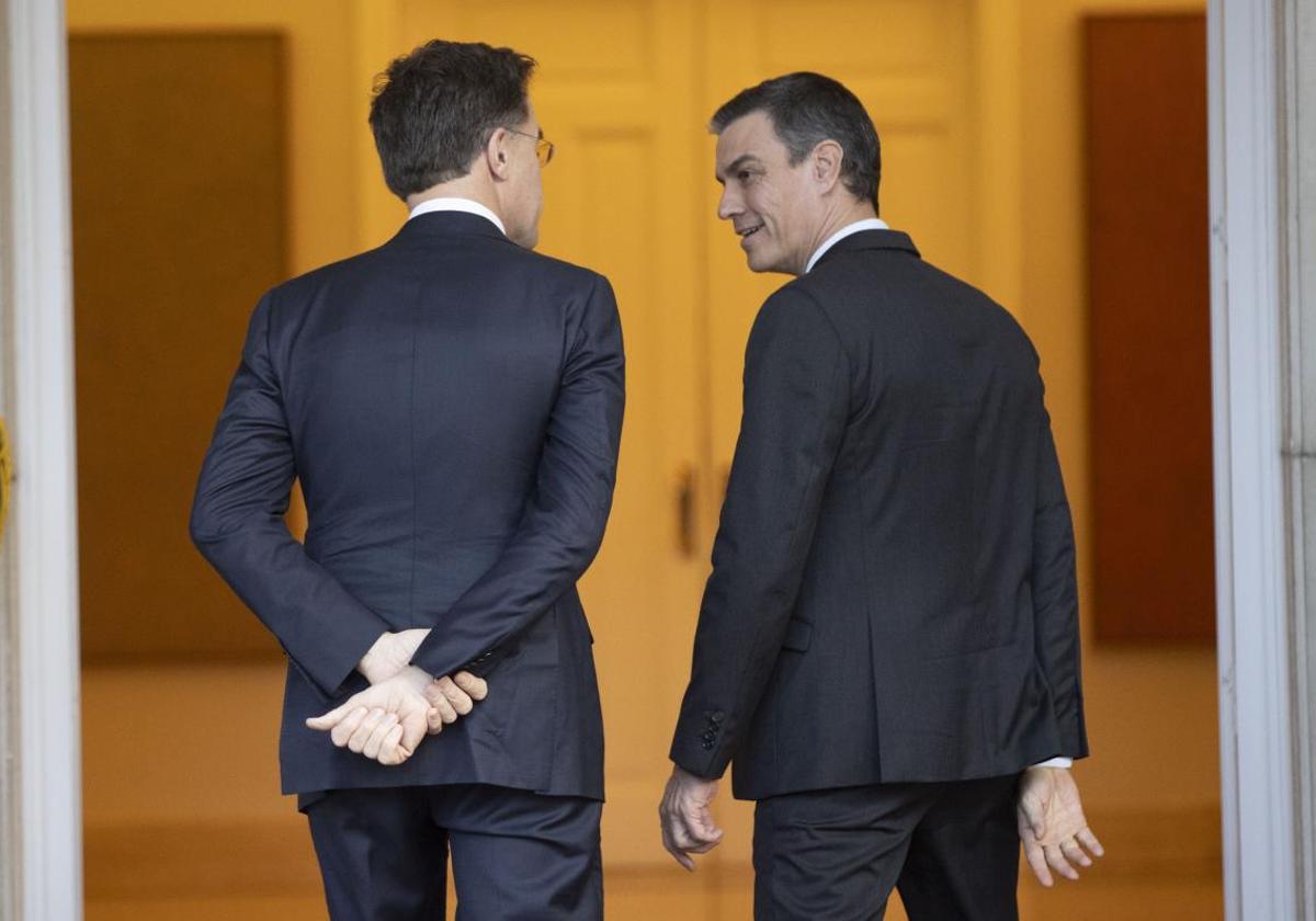 Rutte y Sánchez en La Moncloa, el pasado mes de enero