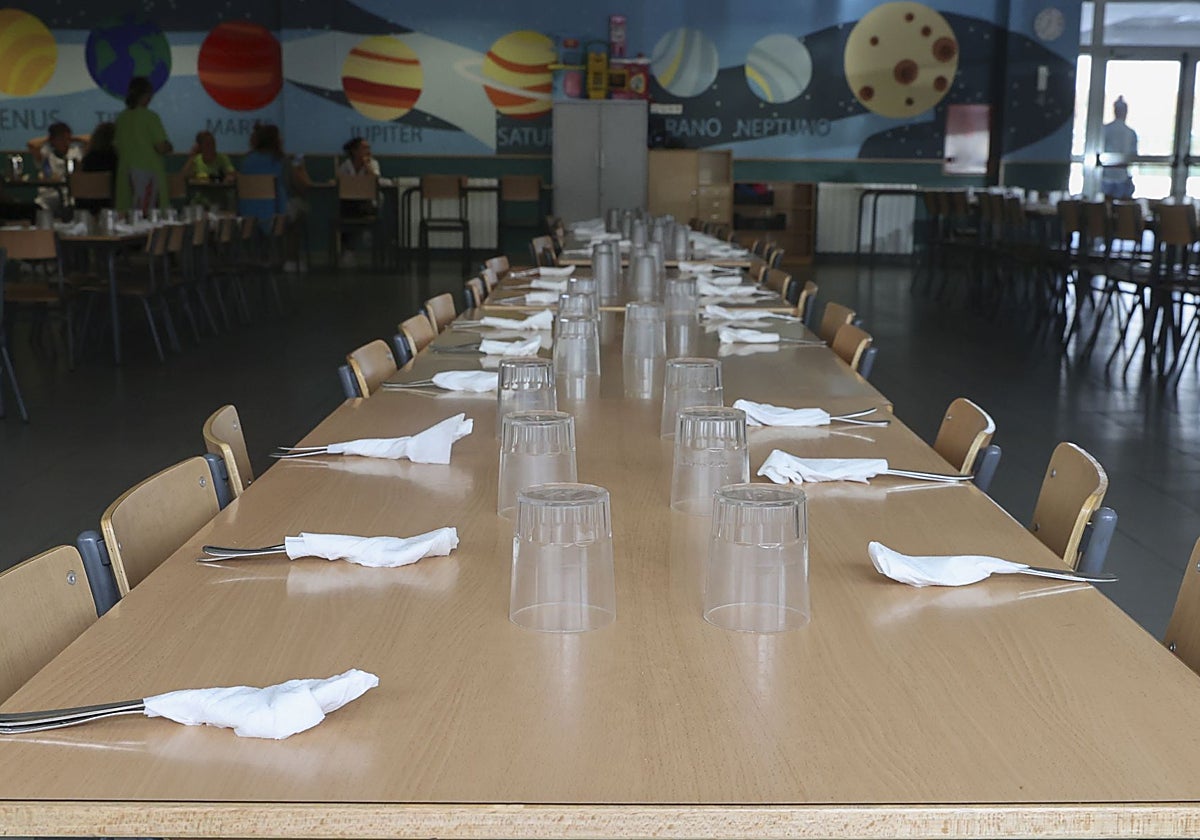 Comedor escolar en un centro educativo madrileño