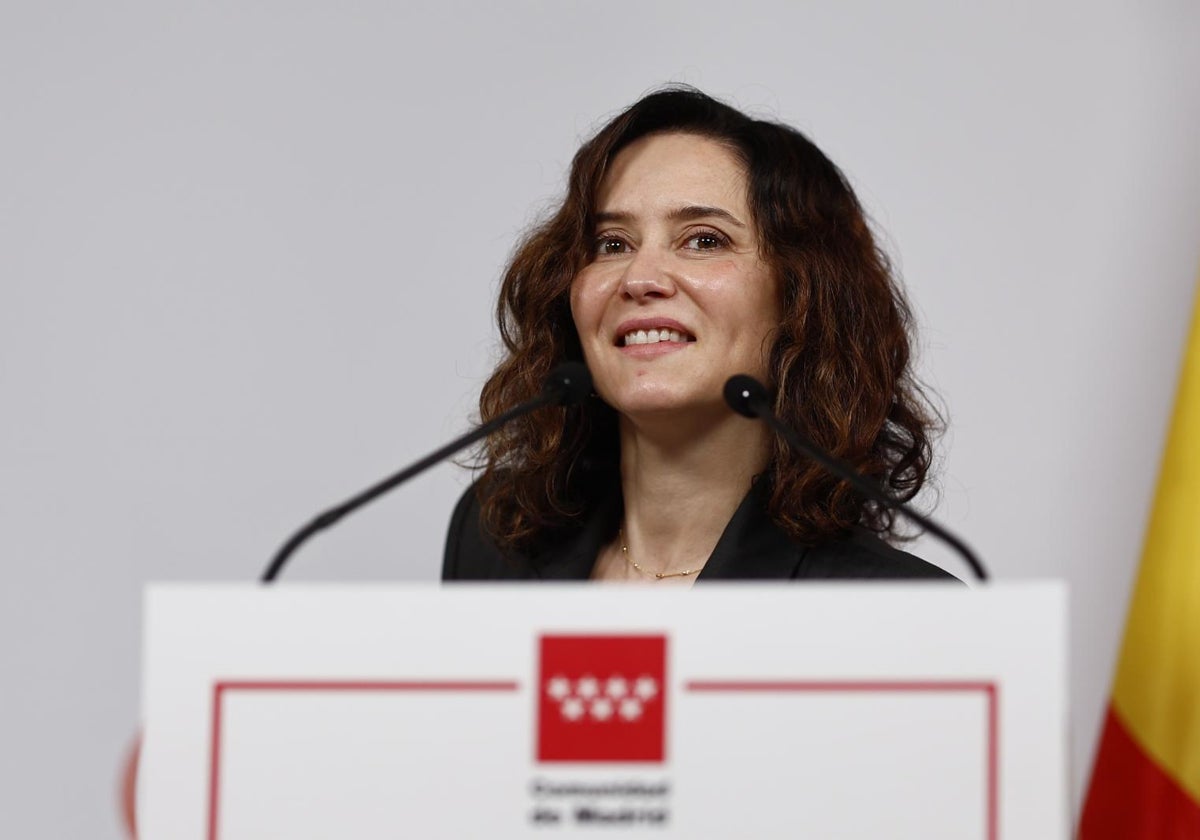 La presidenta de la Comunidad de Madrid, Isabel Díaz Ayuso