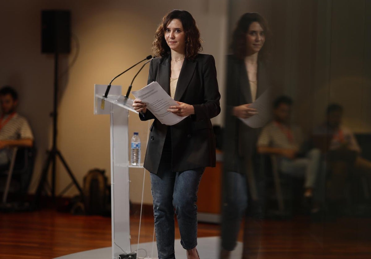 La presidenta de la Comunidad de Madrid, Isabel Díaz Ayuso