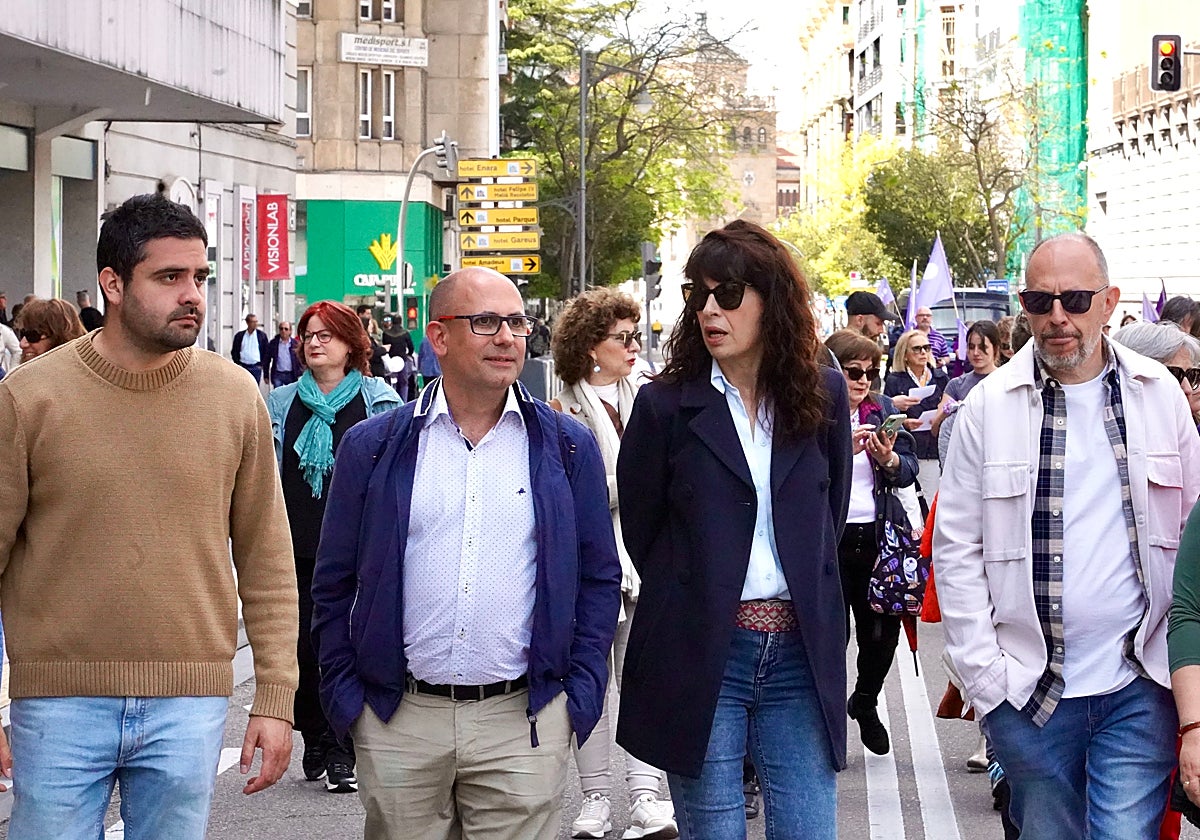 Ana Redondo, en la manifestación del 1 de Mayo de Valladolid