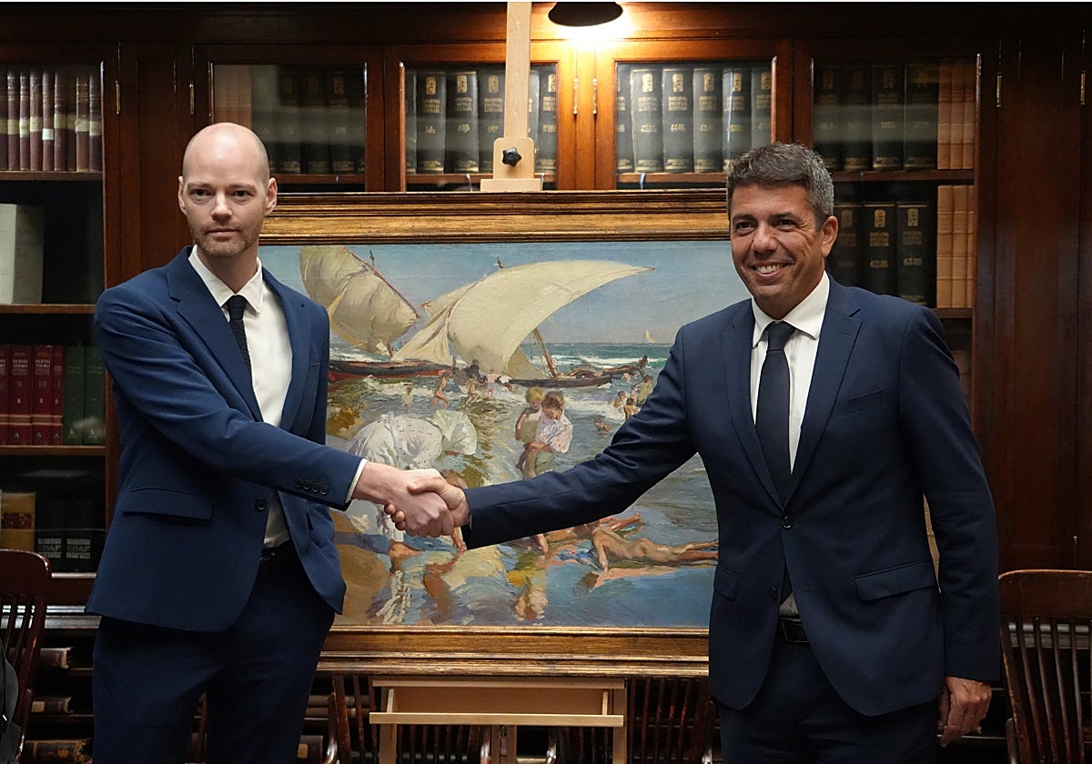 Carlos Mazón y el CEO de la Hispanic Society of America, Guillaume Kientz, en Nueva York