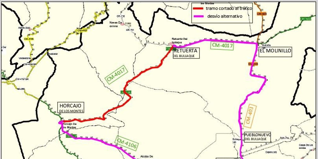 La CM-4017, entre Retuerta del Bullaque y Horcajo de los Montes, se cierra para acometer mejoras