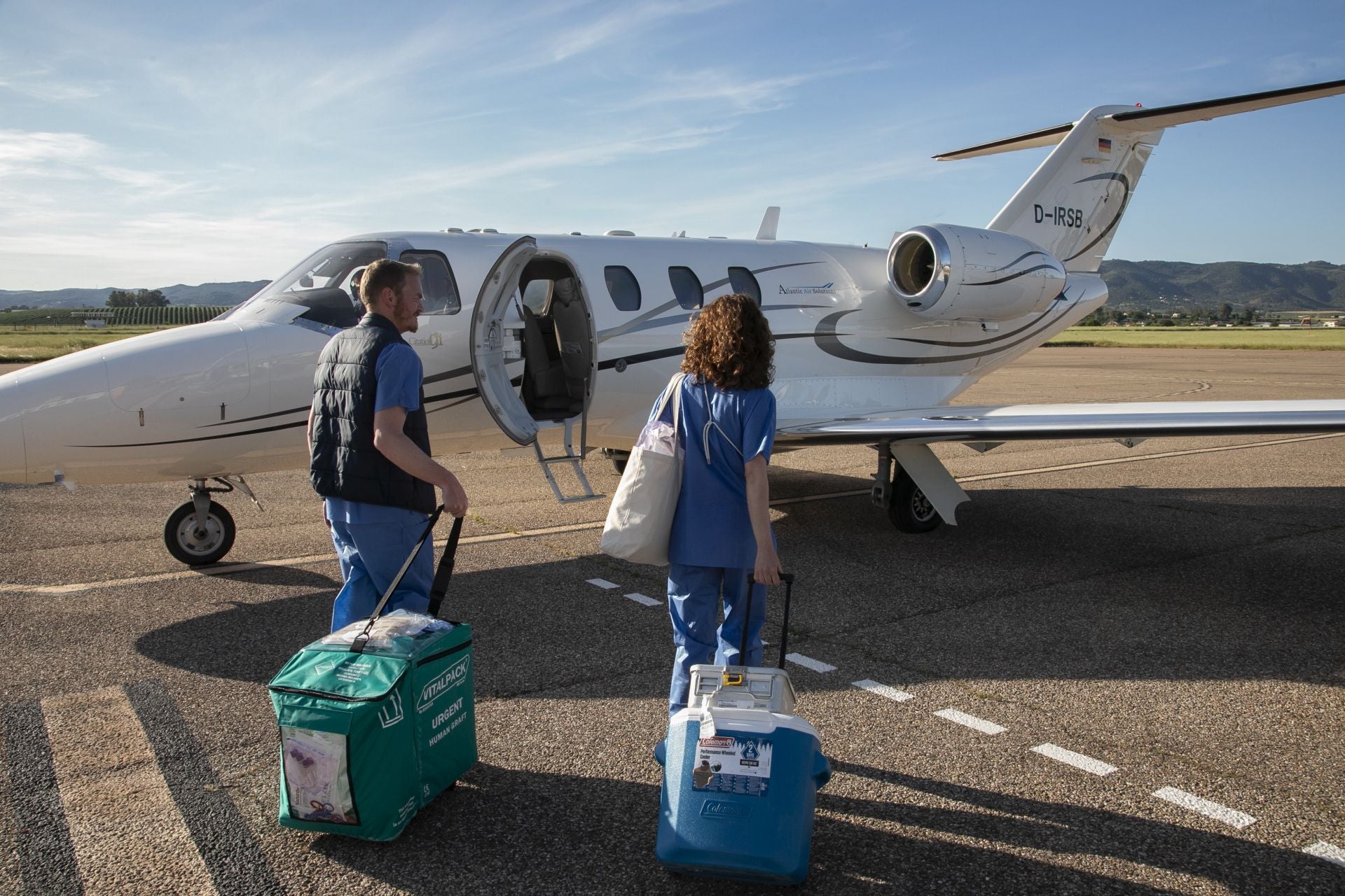 La cronología de un vuelo para un trasplante en Córdoba, en imágenes