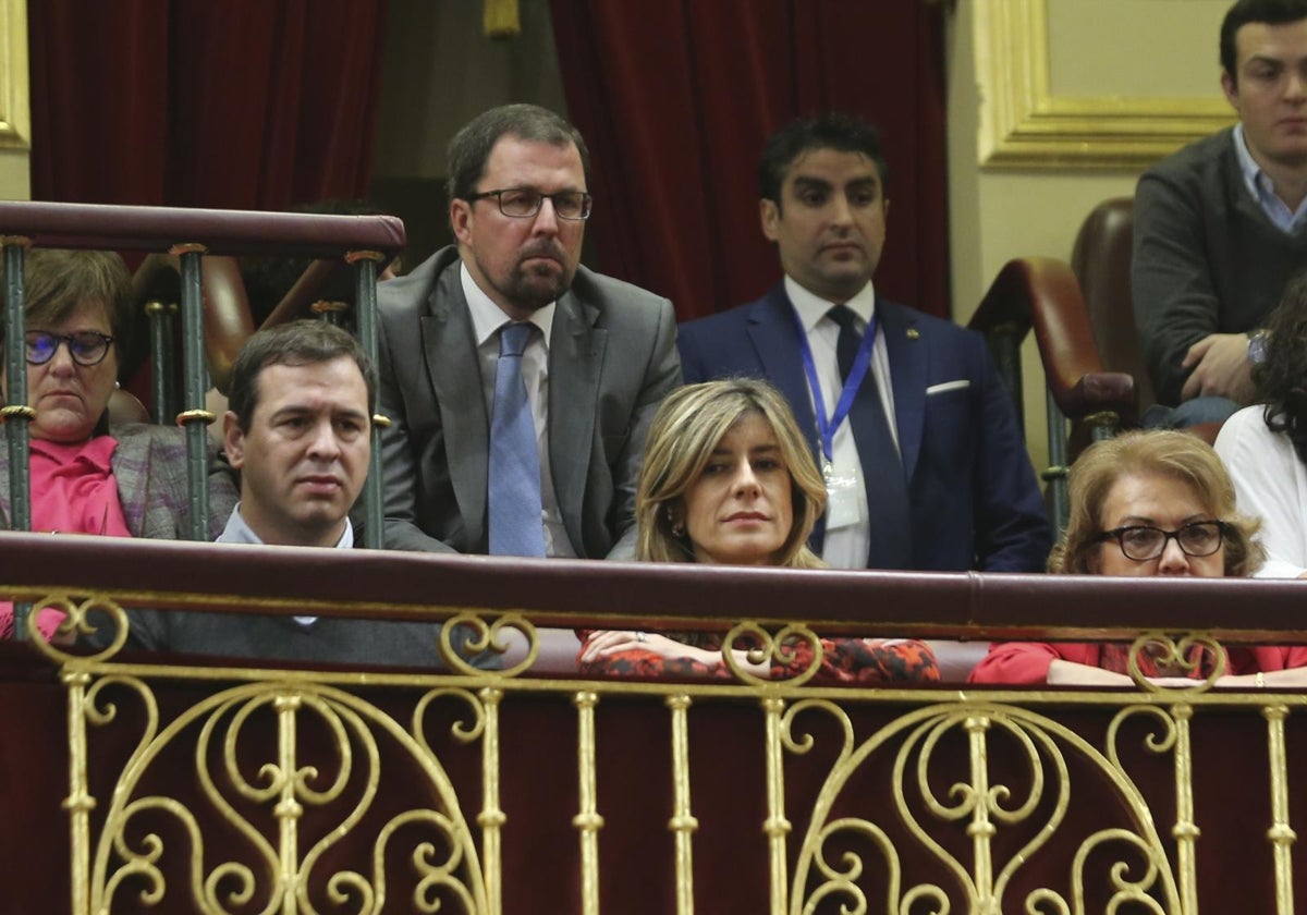 El hermano y la mujer del presidente del Gobierno, David Sánchez y Begoña Gómez, en el Congreso