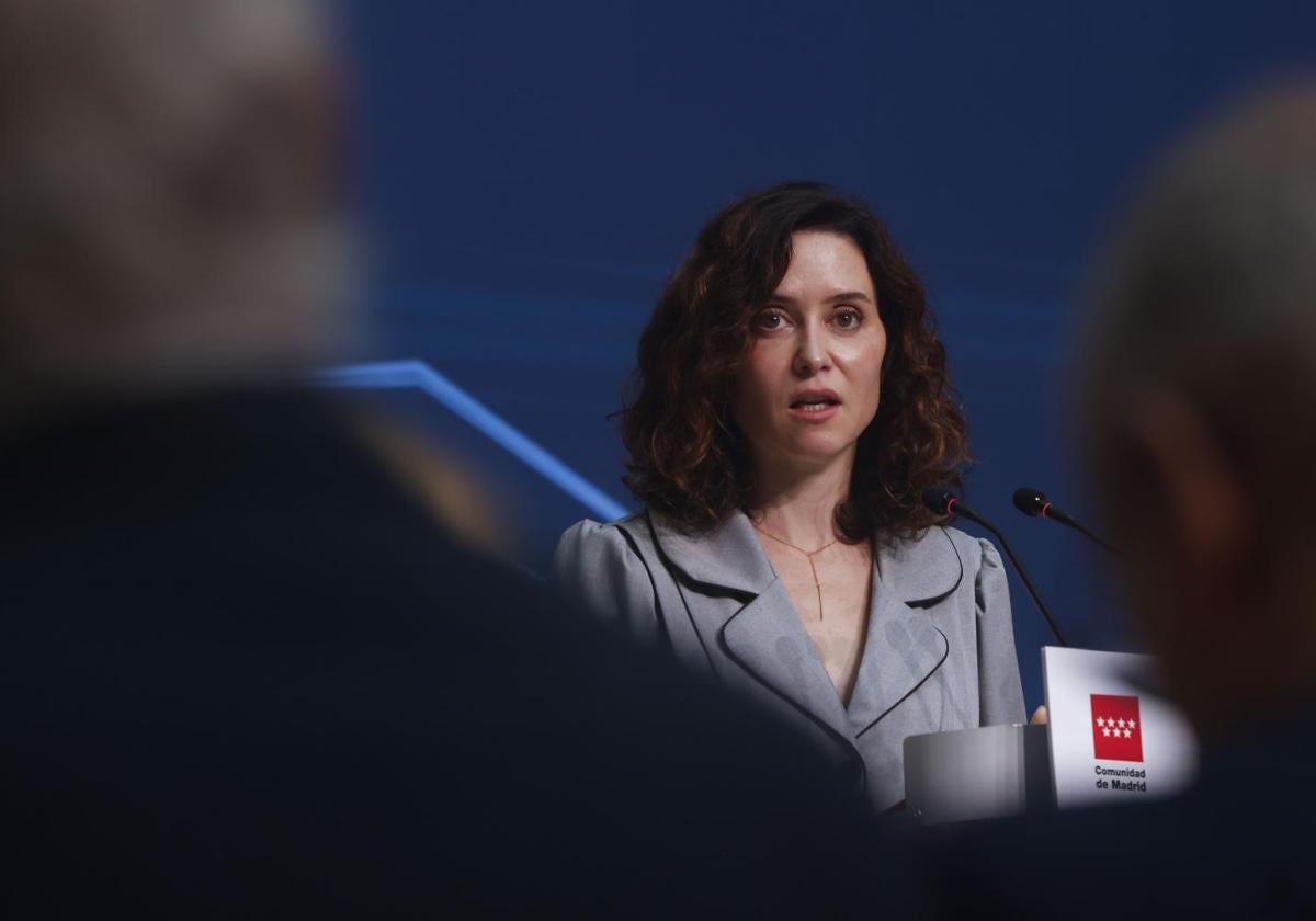 La presidenta madrileña, Isabel Díaz Ayuso