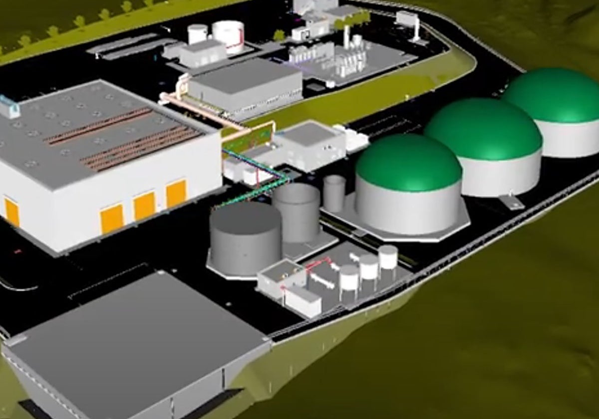 Esquema de una planta de biogás