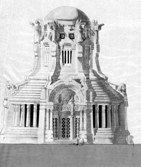 Imagen secundaria 2 - Arriba, las autoridades municipales visitando, en 1920, la necrópolis del Este. Abajo, izquierda, las tapias del cementerio, en 1915; derecha, el proyecto del panteón de hombres célebres que se planeó construir en La Almudena