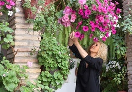 La vida de quien cuida uno de los grandes patios de Córdoba: «Regar y quitar las hojas secas me relaja»