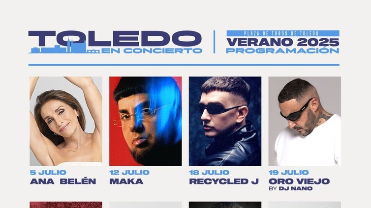 Ana Belén, Morad, Los Pecos, Pignoise, Recycled J o Los Morancos actuarán en la plaza de toros de Toledo