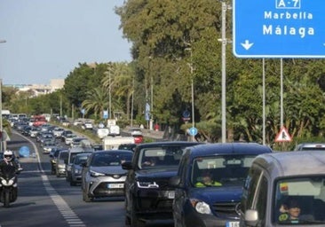 Atasco en la A-7 en Marbella