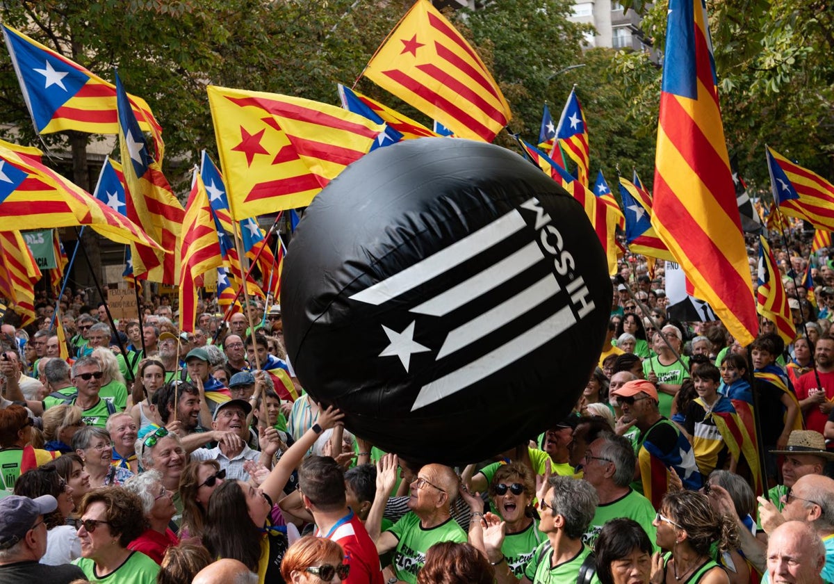 Un momento de la manifestación independentista de la última Diada