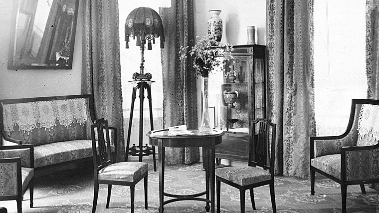 Uno de los salones del Hotel Roma, en 1915