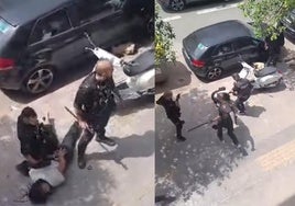 El vídeo de la trifulca a puñetazos con detenidos y policías heridos en Valencia