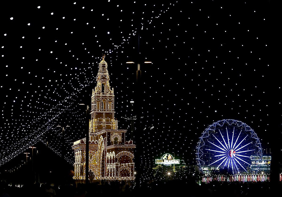 Encendido del alumbrado de la Feria de Córdoba en una edición anterior
