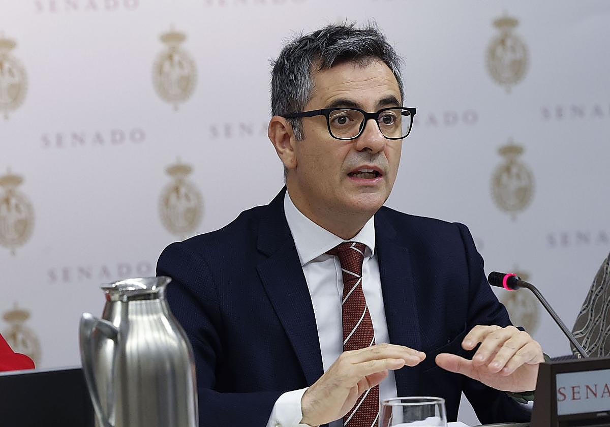 El ministro Bolaños, este viernes en el Senado