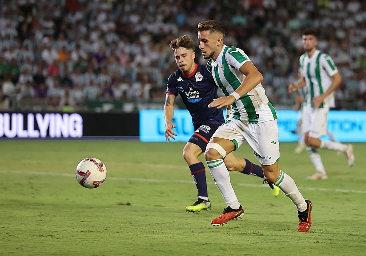 El Córdoba en su duelo con el Deportivo la primera vuelta en El Arcángel